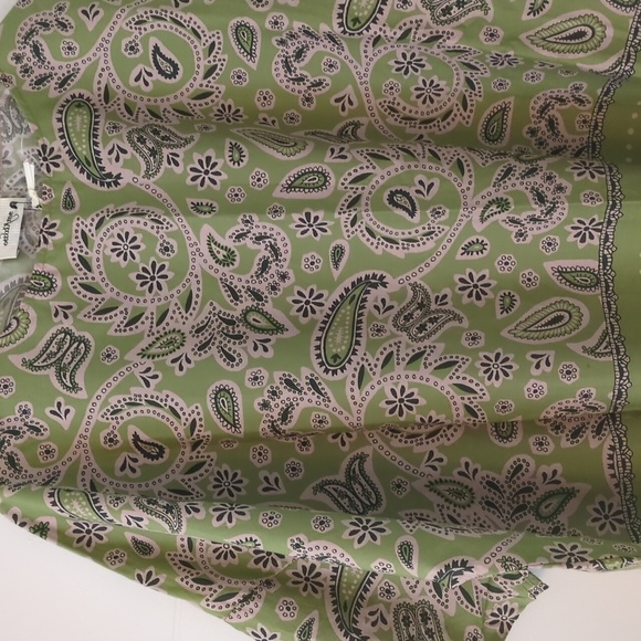 -Otto D'Ame Boxy Fit Boho Paisley Green Women's Top Made In Italy - Picture 2 of 7